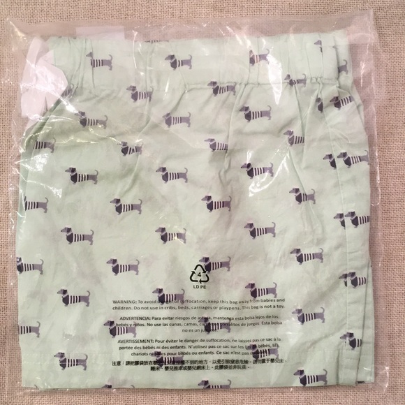 J. Crew Cool Mint Dachshund Print Sleep Short NWT - Picture 6 of 8